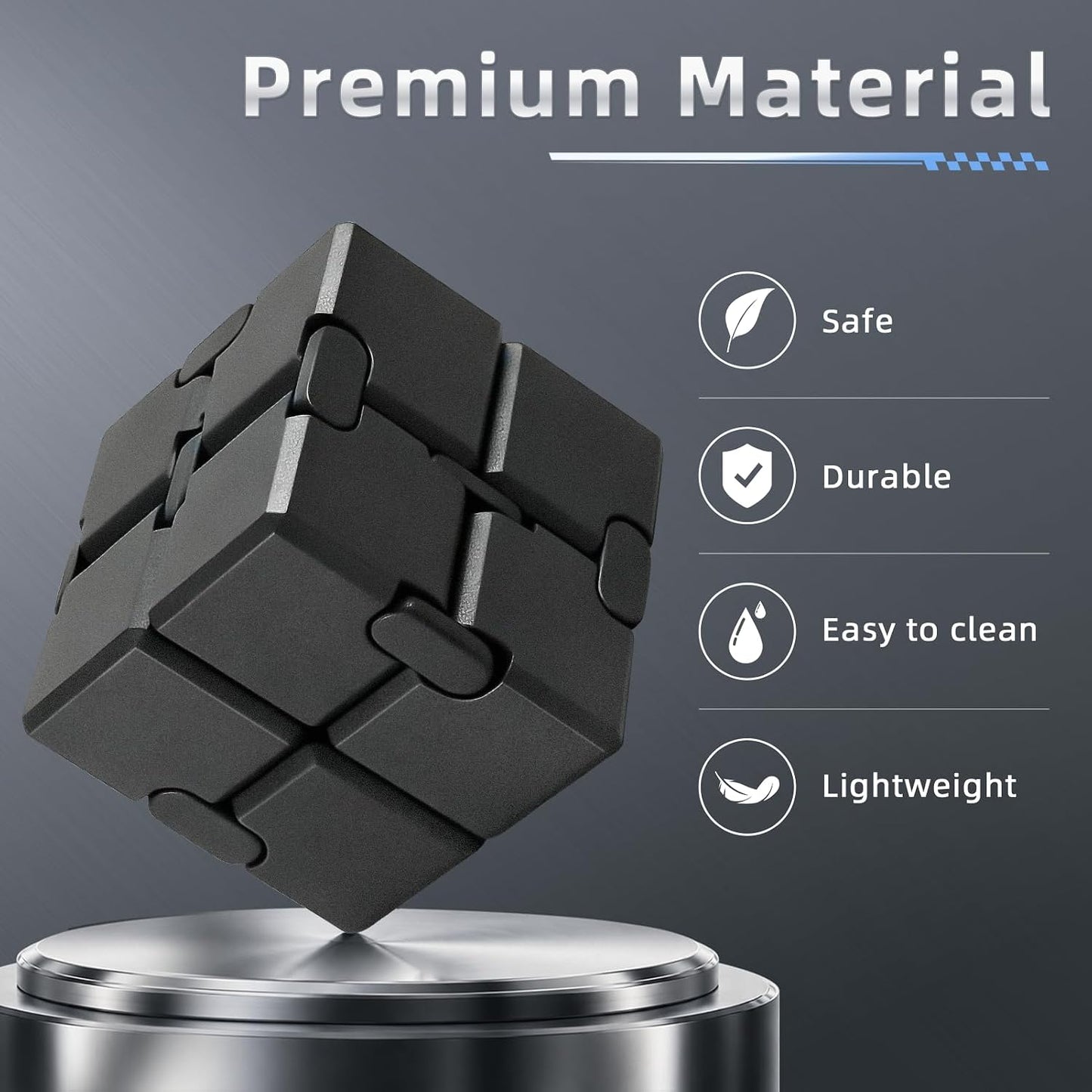Infinity Cube Fidget Toy Stress Relieving Fidgeting Game for Kids and Adults,Cute Mini Unique Gadget for Anxiety Relief and Kill Time (Macaron Blue)