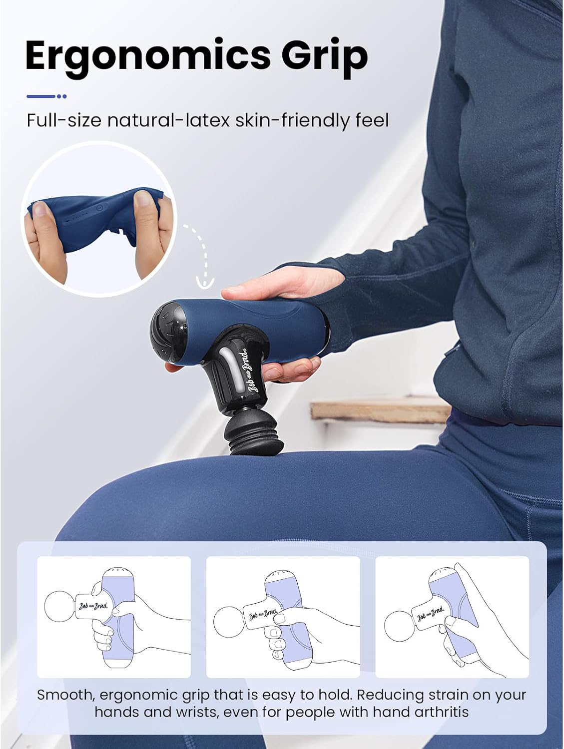 BOB AND BRAD Q2 Pro Mini Massage Gun with Heat and Cold, Pocket-Sized Deep Tissue Massager, HSA Portable Percussion Muscle Massager Gun, Ultra Small & Quiet Muscle Massager, FSA Eligible
