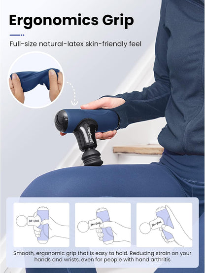 BOB AND BRAD Q2 Pro Mini Massage Gun with Heat and Cold, Pocket-Sized Deep Tissue Massager, HSA Portable Percussion Muscle Massager Gun, Ultra Small & Quiet Muscle Massager, FSA Eligible