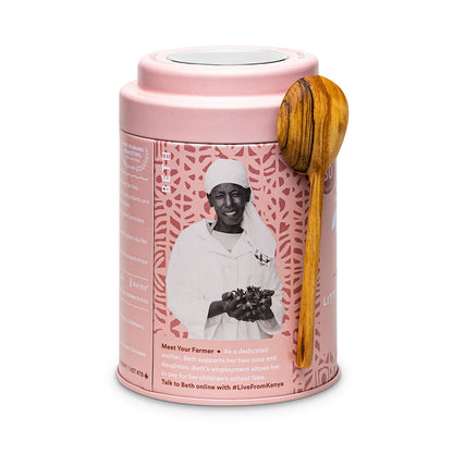 JusTea LITTLE BERRY HIBISCUS Loose Leaf Herbal Tea, 40+ Cups Tin with Spoon