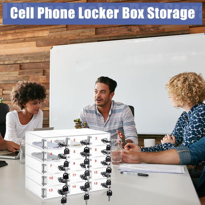 Layhit 20 Slots Cell Phone Locker Box for Classroom, Back to School, Clear