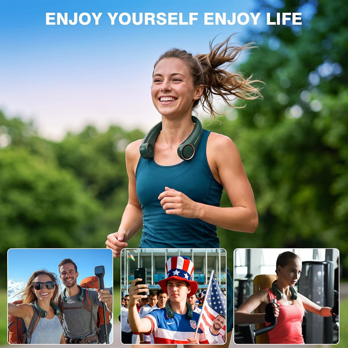 Morelax Neck Fan, USB Rechargeable Personal Fan,Hand Free Bladeless Portable Fans,4000 mAh, 3 Speeds,72 Air Faster softer 360° Cooling, Ultra Quiet,Gift Suitable for Home, Office, Travel, Sports