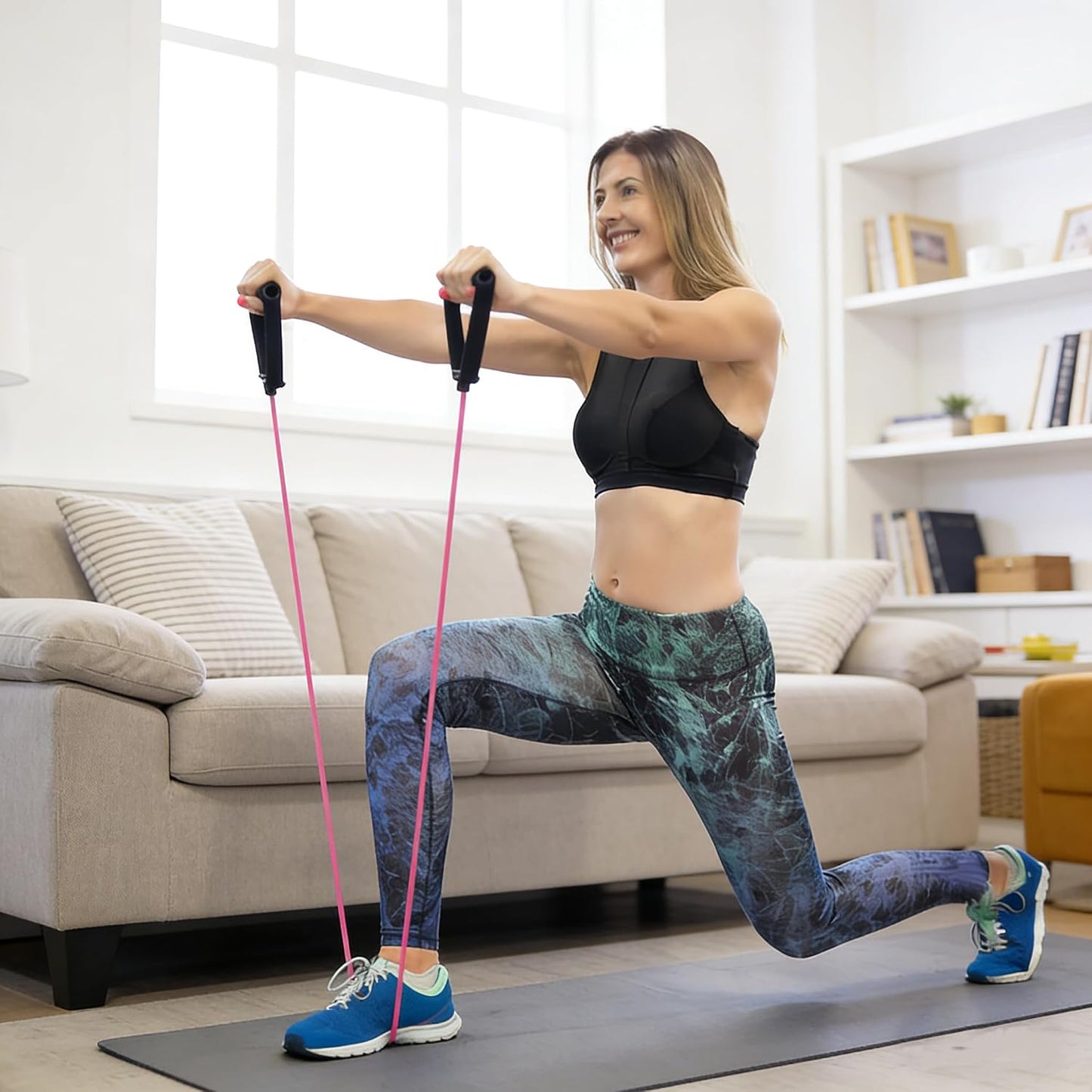 RitFit Single Resistance Bands with Handles Door Anchor for Home Gym