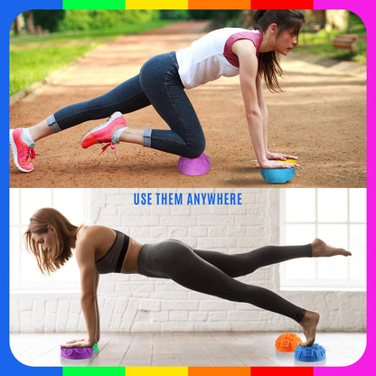 Yes4All Hedgehog Balance Pods for Exercise, Core Body Balancing, Balance Pods for Youth & Adults with Hand Pump - Set of 5
