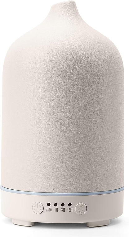 Diffuserlove Ceramic Essential Oil Diffuser 160ML Aromatherapy Diffuser for Home Bedroom Room Cool Mist Humidifier Stone Air Diffusers (Size:6.8" H x 3.6" W)