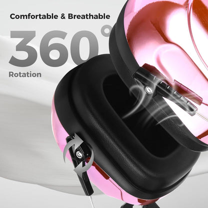 ProCase NRR 28dB Noise Reduction Ear Muffs, Foldable Adjustable Passive Noise Cancelling Headphones for Adults Kids Autism, Hearing Protection for Shooting, Construction, Mowing, Studying -Black - Colors A