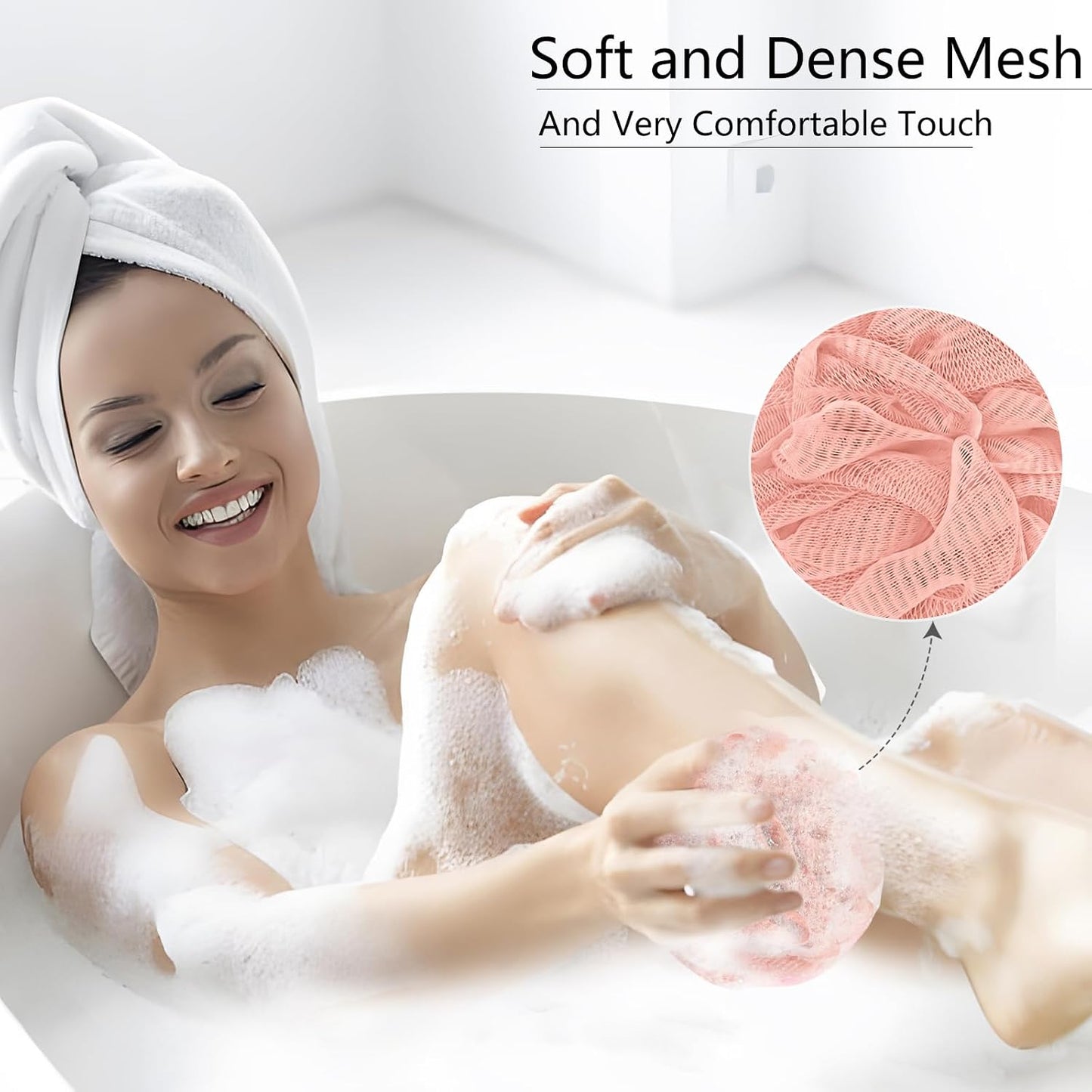 Yoget 4 Pack Shower Loofah Sponge, 60G Bath Loofa Exfoliating Body Scrubber