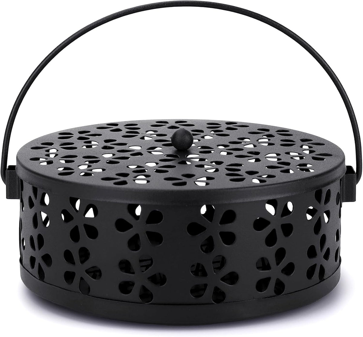 2 Pack Mosquito Spiral Coil Holder Outdoor Hanging Coil Incense Holder with Lid and Handle Citronella Incense Coil Holder (Bronze/Bronze)