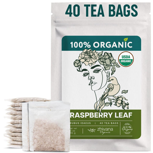Organic Raspberry Leaf Tea Bags (40 Bleach-Free & Microplastic-Free TeaBags) - Womens Health, Fertility