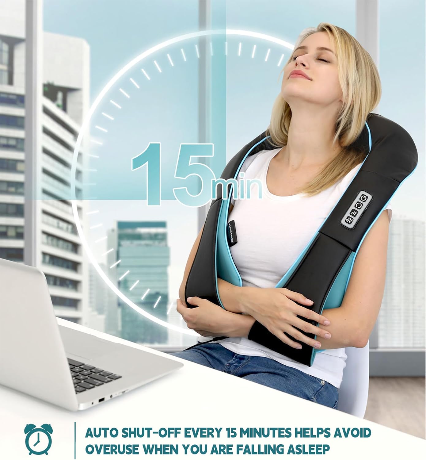 Mo Cuishle Women Men Gifts, Shiatsu Back Shoulder and Neck Massager with Heat, Electric Deep Tissue 4D Kneading Massage, Best Gifts for Mom Dad Wife Husband her Him, Christmas, Birthday (NOT Cordless)