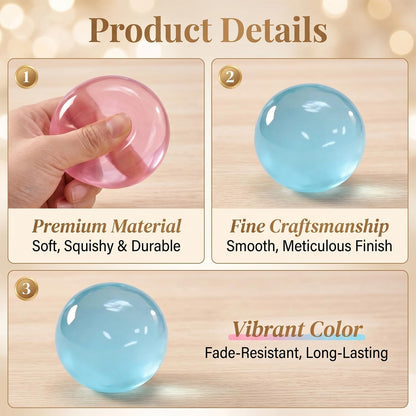 Coconut Oil Squishy, Coconut Oil Stress Ball – Super Soft, Handmade Slow Rising Fidget Squeeze Toy for Stress Relief, Squeeze the Stress Away (Blue)