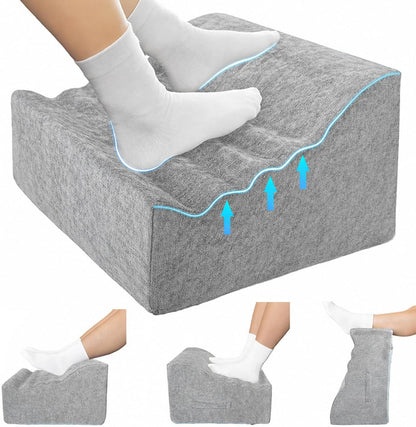Foot Rest Under Desk, Ergonomic Foot Stool, Comfortable Office Footrest with Curved Design, with Washable Cover for Home and Office, Relieves Leg Pressure (Dark Gray)
