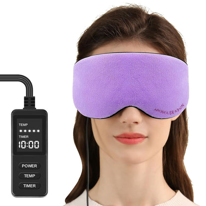 Aroma Season Heated Eye Mask for Dry Eyes, Warm Eye Compress with 4 Heat & time Levels, Washable Eye Heating Pad Blepharitis, Styes, Travel, Improved Sleep, Gift (Gray)