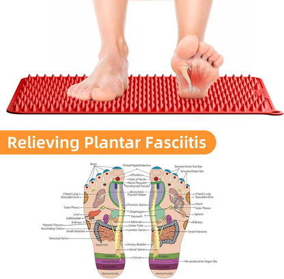 Acupressure Mat for Foot Massage, Silicone Foot Reflexology Mat, Portable Feet Mat for Plantar Fasciitis Relief and Muscle Relaxation