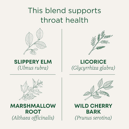 Traditional Medicinals Organic, Throat Coat Tea, Original with Slippery Elm - Supports Throat Health - Kosher, Non-GMO, Caffeine-Free, Compostable - 48 Tea Bags