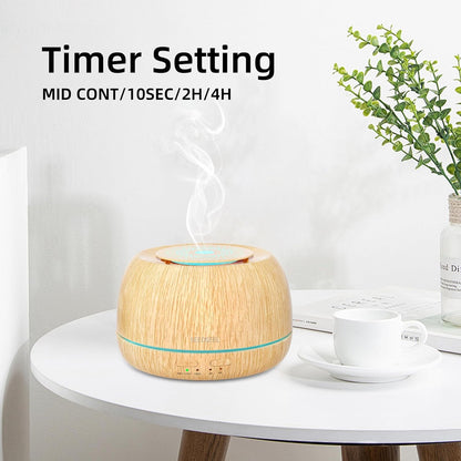 SEEDSEEL 300ML Essential Oil Diffuser,Ultrasonic Aromatherapy Diffuser, 7-Color Gradient Lights, Remote Control, 8 Hours Run Time, Suitable for Home,Office