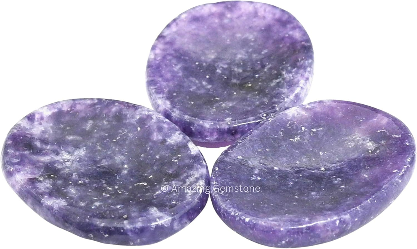 Amazing Gemstone Labradorite Thumb Worry Stone, Anxiety Stone, Healing Crystals - Piedra Crystal Fidget for Gift, Meditation, Calming, Relaxation, Stress Relief - Colors A