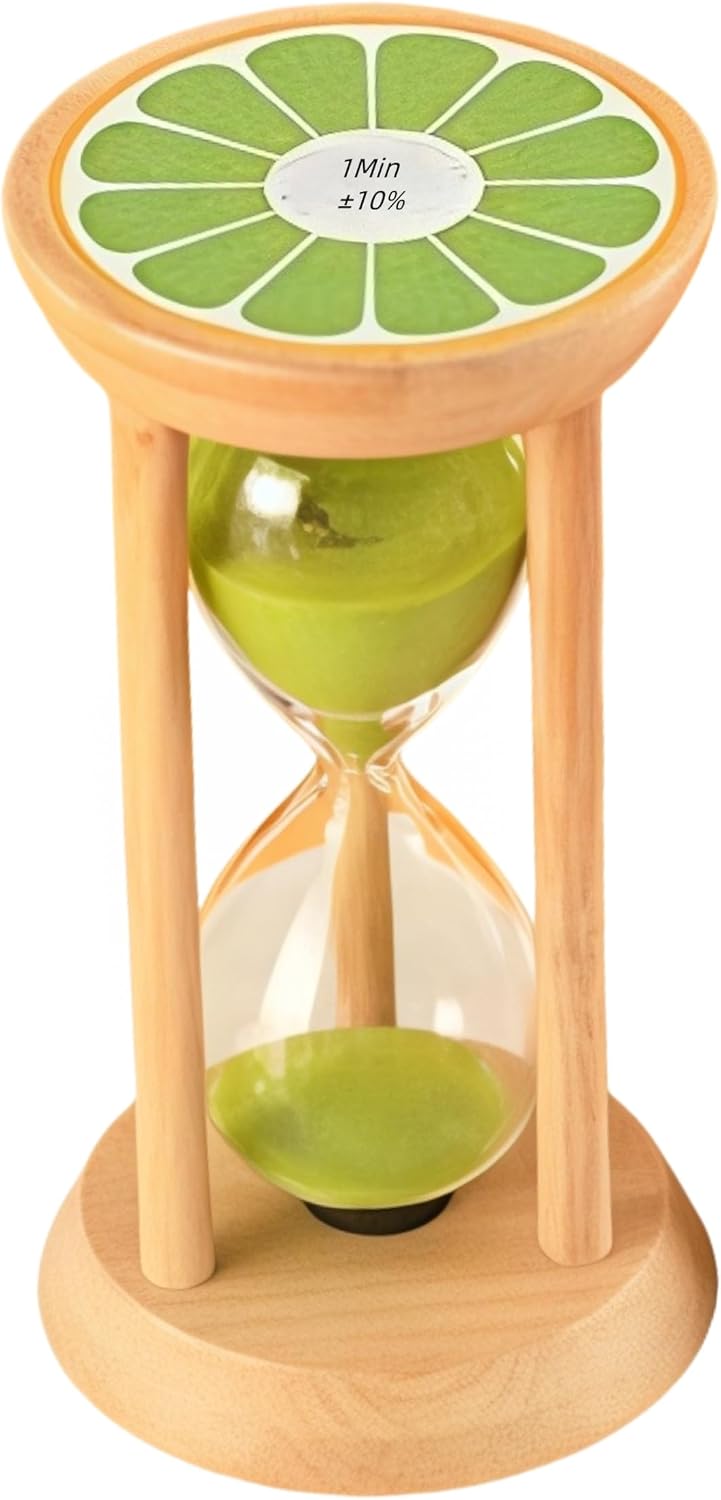 Mini Wooden Sand Timers,100% Bamboo Hourglass Sand Timers 1Min Sandglass Timer for Toothbrush Timer Games Classroom Home Office Cooking(Blue+1Min)