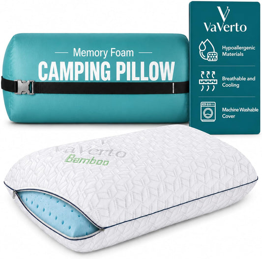 Cooling Gel Memory Foam Pillows - 1-Pack - Standard Size Memory Foam Pillow For Sleeping - Firm Pillow - Back, Stomach & Side Sleeper - Shoulder & Back Pain Relief - Washable, Bamboo Viscose Cover