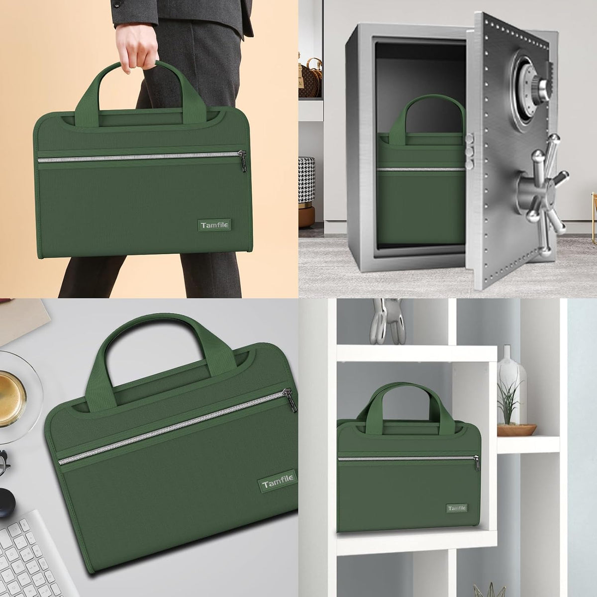 Tamfile Fireproof Accordion File Folder with Handle, Document Organizer