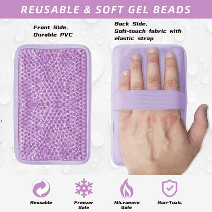 Gel Beads Ice Pack Ice Bag with Strap-1 Pack Reusable Hot & Cold Pack Compress for Knee, Shoulder, Foot, Back, Ankle, Neck, Hip, Elbow, Wisdom Tooth-7.76''x4.93''(Blue)