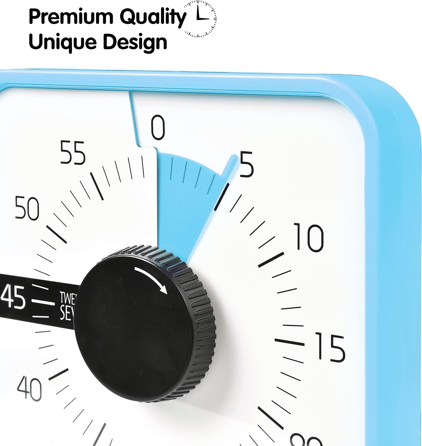 Visual Timer 7.5 inch; 60 Minute 1 Hour Countdown Timer for Kids Classroom Teaching Tool Home Office Meeting, Mechanical Countdown Clock for Exam Time Management Magnetic, Navy Blue with Colorful Disc