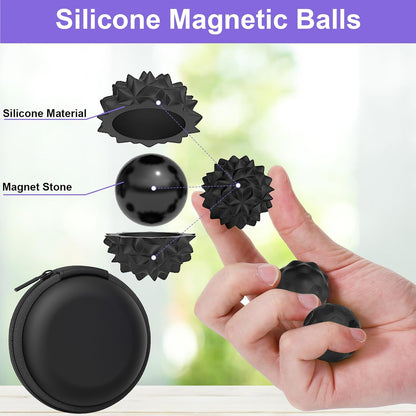 BUSOHA Silicone Fidget Balls - 4 Pack Fidget Toys Adults Sensory Toys Stress Balls for Adults Teens Gifts for Calming,Autism and ADHD Office