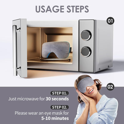 Microwave Activated Thermal Eye Masks for Dry Eye,Styes and Eyestrain,Eye Masks Provide Comfortable Heat Therapy for Effective Eye Relief, Gray
