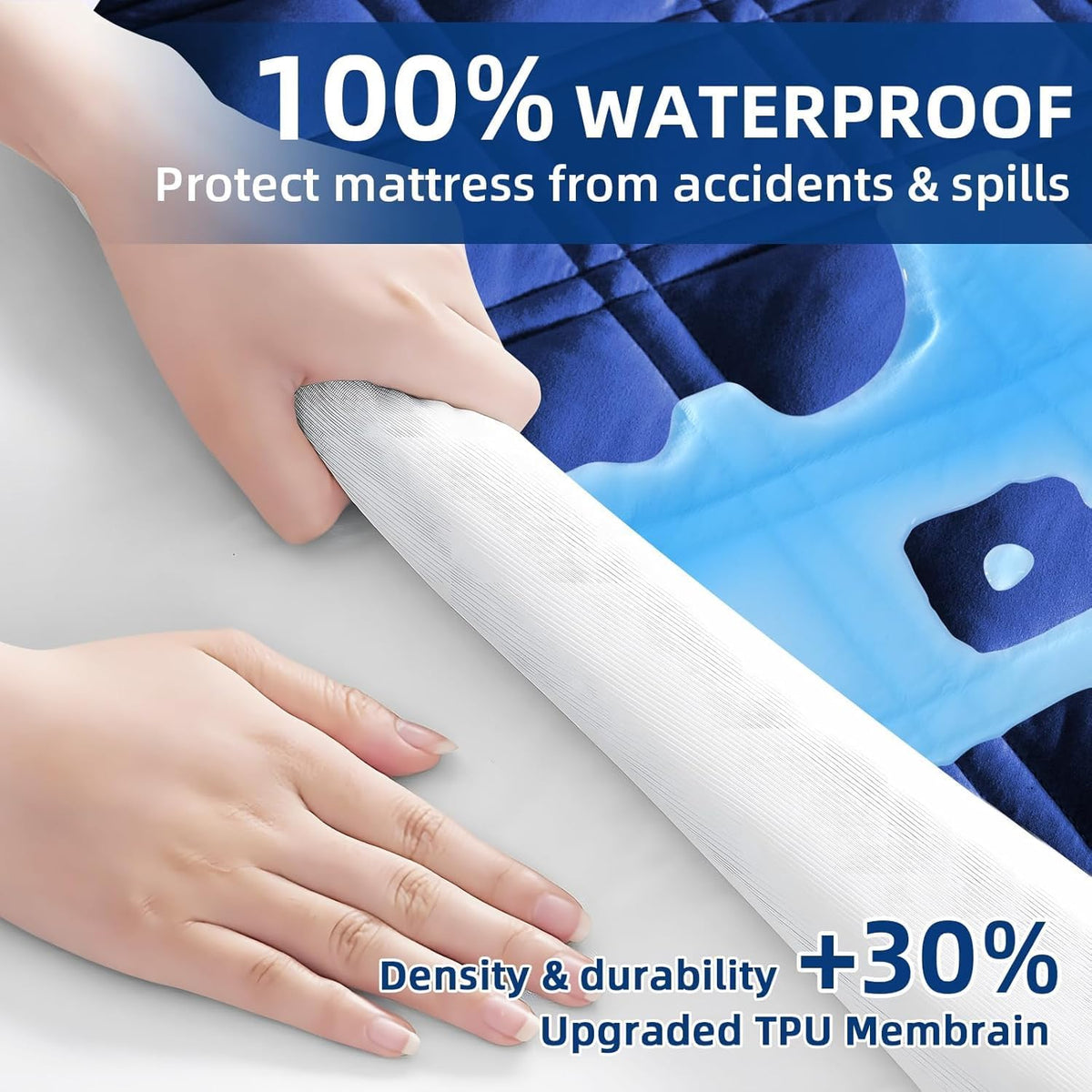 Queen Mattress Protector Waterproof, Mattress Pad Fitted Deep Pocket 8"-21"