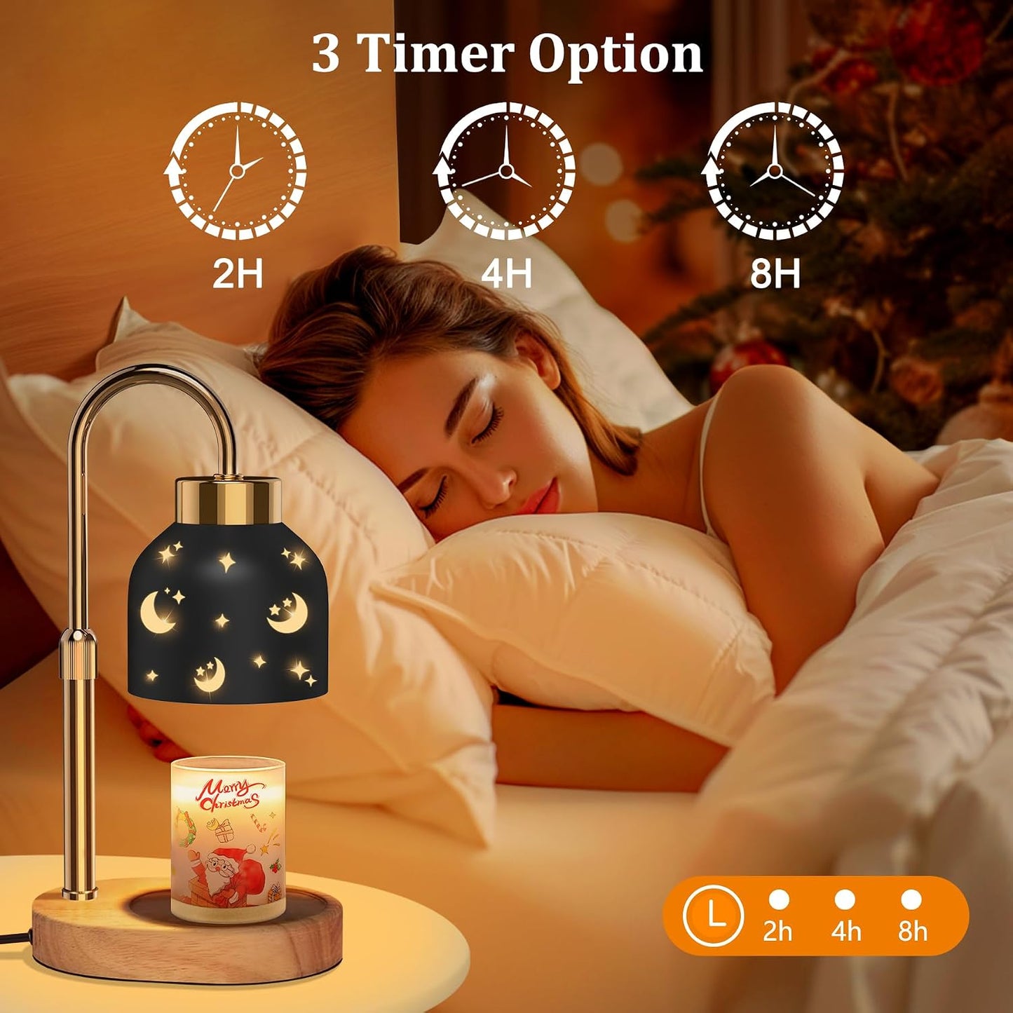 Candle Warmer Lamp with Timer and Dimmer, Height and Brightness Adjustable, Black Electric Wax Warmer for Women Mom, Best Birthday and House Warming Gift New Home Decor
