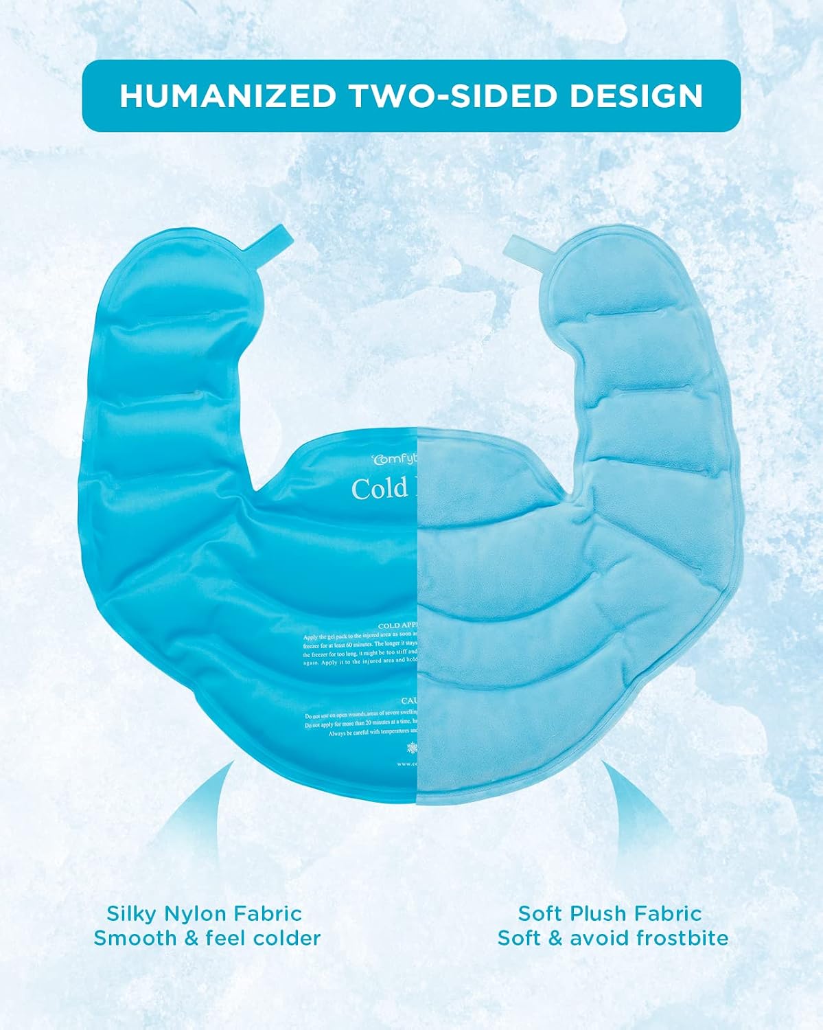 Comfytemp Large Ice Pack for Neck Shoulders Upper Back Pain Relief with Straps, Reusable Gel Ice Wrap Hot Cold Compress Therapy Recovery for Upper Back, Cervical Injuries, Rotator Cuff (Large, Blue)