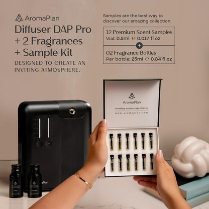 AromaPlan 5 Star Collection Cold Air Scent Diffuser, Whole House (2 Scents Included)- Waterless Smart Aroma, Scent &Time Adjust., App Control, HVAC | Home, Commercial, Hotel | Large Room, 2,000 sq.ft