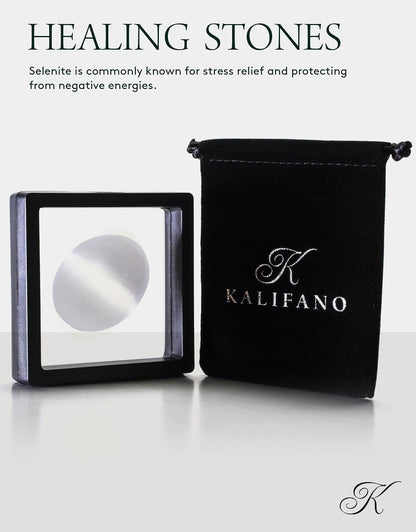 KALIFANO Palm Stone with Healing & Calming Effects - AAA+ Grade High Energy Worry Stone with Information Card - Reiki Crystal Used for Courage (Family Owned and Operated)
