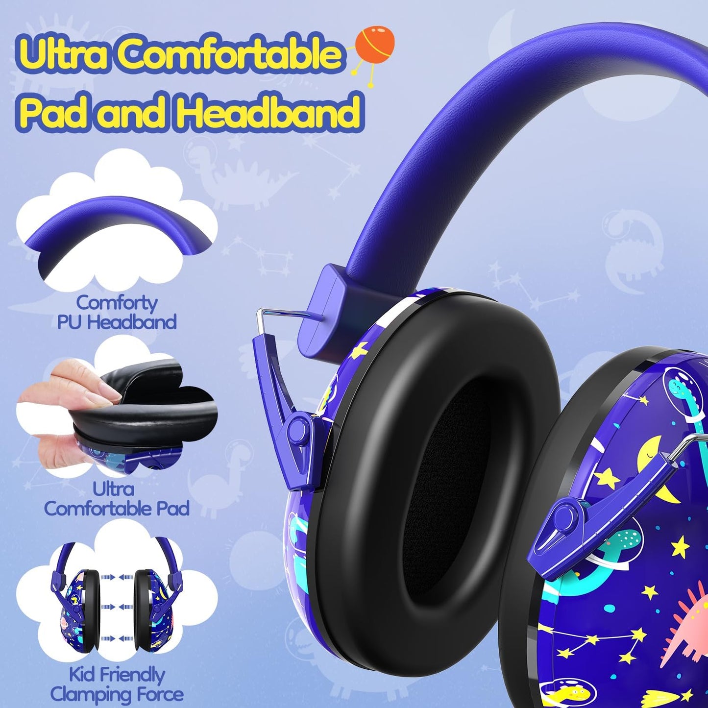 Dr.meter Ear Muffs for Noise Reduction: 27.4SNR Noise Cancelling Headphones for Kids Adults, EM100 Adjustable Hearing Protection Earmuffs for Monster Jam, Autism Sensory, Concerts, Fireworks