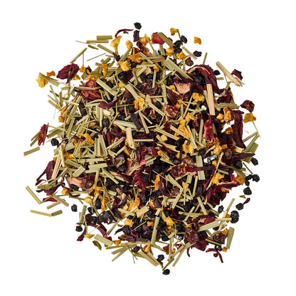 Immunity Infusion Loose Leaf Tea, Pure Natural Herbal Tea Blend with Elderberry, Hibiscus, and Peppermint (2 ounce)