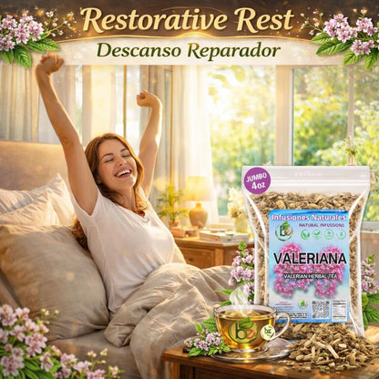 Valerian Root Herbal Tea – 4 oz (113g) – Promotes Restful Sleep Naturally – Calming Infusion – 100% Raw, Vegan, Caffeine-Free – Té de Valeriana – Relaxante y Natural – by BexpertsUSA