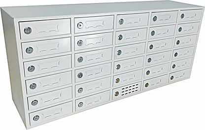 FixtureDisplays® 30-Slot Cell Phone Smartphone Charging Station Lockers Assignment Mail Slot Box USB Femal Ports in Each Slot Max 5 Watts Per Slot Output 15252-USB-NPF