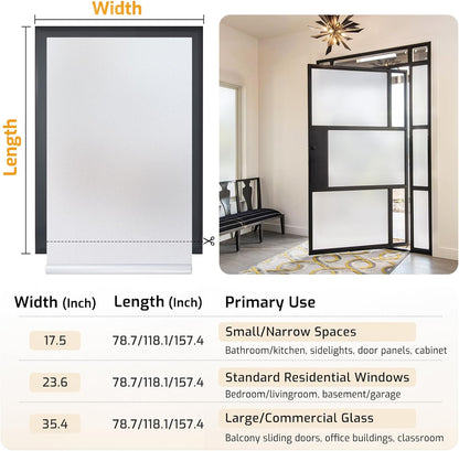 LUTE Blackout Window Film, Window Tint for Home Privacy, 17.5" x 78.7"