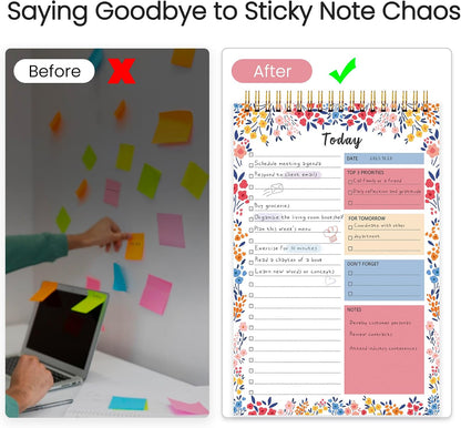 To Do List Notepad - To Do List Notebook for Work with 52 Sheets, Undated Daily Planner Perfect for Enhanced Productivity and Goal Achievement - Green