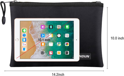 JUNDUN Fireproof Document Bags,14.2”x 10.0”Waterproof Fireproof