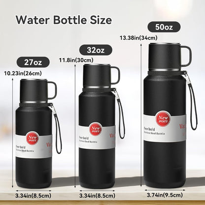 Stainless Steel Insulated Tea Infuser Bottle, Vacuum Insulated Water Bottle, Tea Tumbler with Separate Tea Compartment, 24-Hrs Insulation Commute Travel (White,32oz/1000ml)