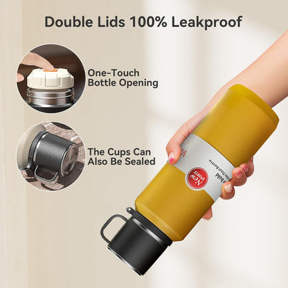 Stainless Steel Insulated Tea Infuser Bottle, Vacuum Insulated Water Bottle, Tea Tumbler with Separate Tea Compartment, 24-Hrs Insulation Commute Travel (White,32oz/1000ml)