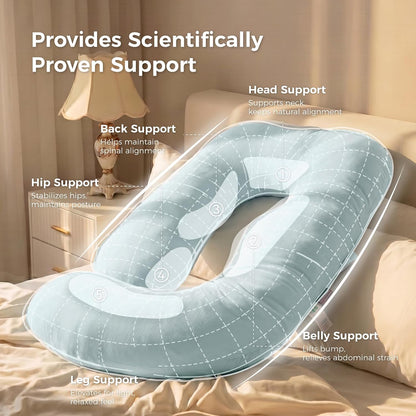Momcozy Cooling Pregnancy Pillow - U Shaped Full Body Maternity Pillow