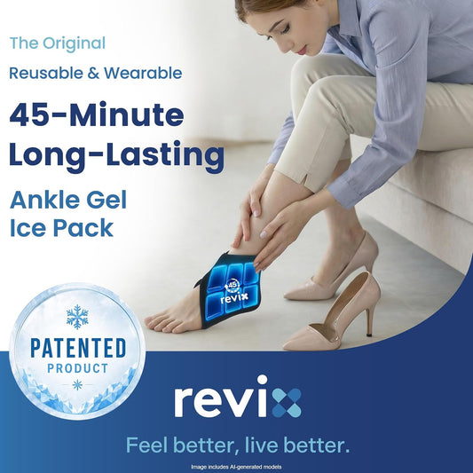 REVIX Ankle Ice Pack Wrap for Plantar Fasciitis, 45-Min Long Lasting Cold