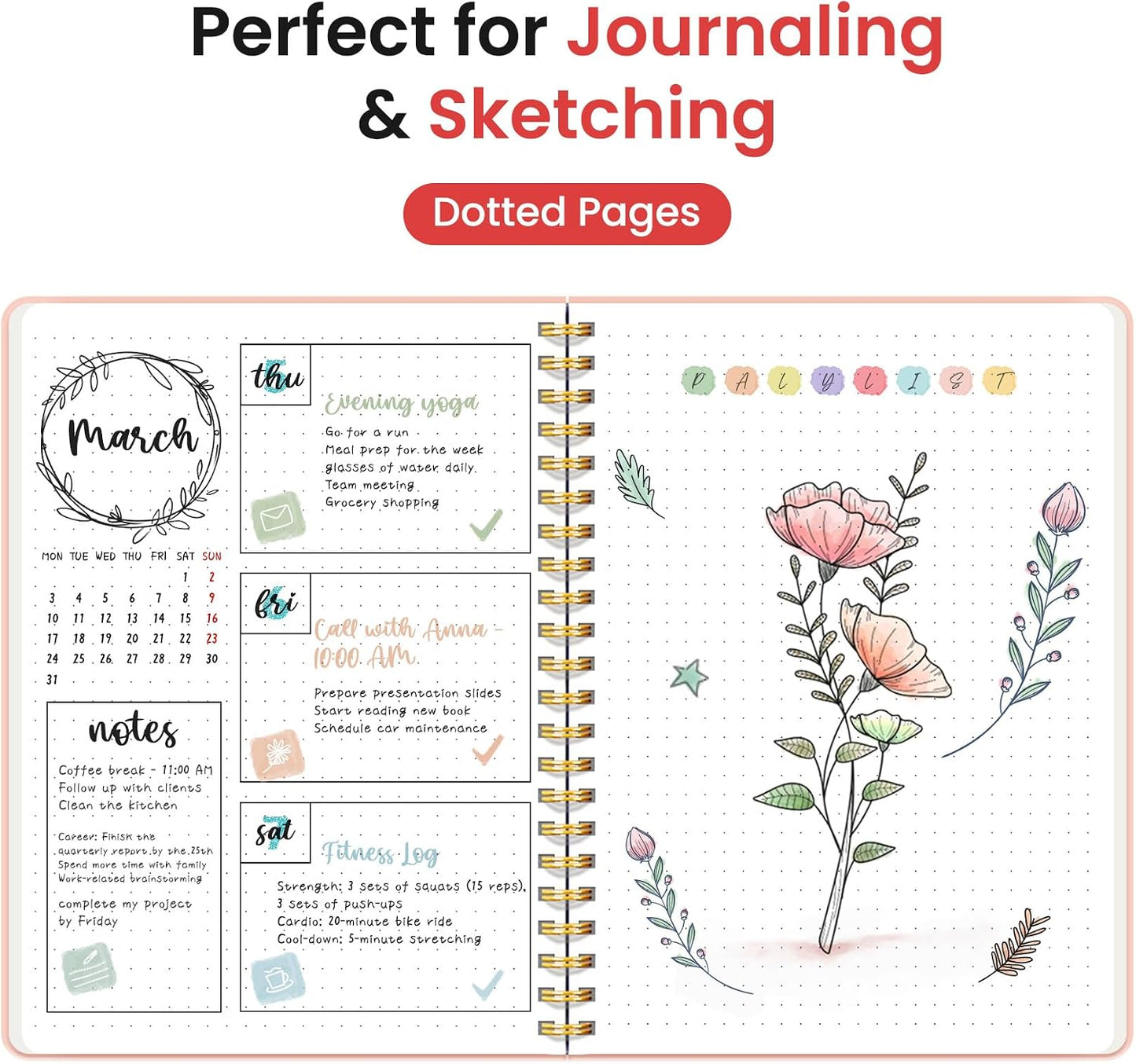 Taja Lined Spiral Journal Notebook for Women & Men, 140 Pages, College Ruled Hardcover Notebook for Work & Note Taking, Journals for Writing, A5(5.7" x 7.9") - Green