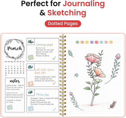 Taja Lined Spiral Journal Notebook for Women & Men, 140 Pages, College Ruled Hardcover Notebook for Work & Note Taking, Journals for Writing, A5(5.7" x 7.9") - Green