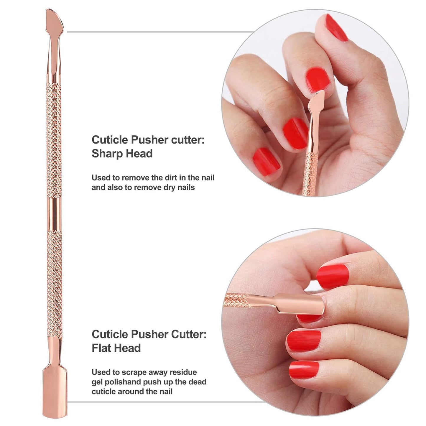 YINYIN Cuticle Trimmer with Cuticle Pusher and Cutter, Professional Stainless Steel Nippers, Cutter Clippers, Cuticle Remover, Pedicure Manicure Tools for Fingernails and Toenails, Sliver