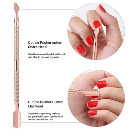 YINYIN Cuticle Trimmer with Cuticle Pusher and Cutter, Professional Stainless Steel Nippers, Cutter Clippers, Cuticle Remover, Pedicure Manicure Tools for Fingernails and Toenails, Sliver