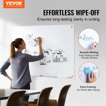 VEVOR Dry Erase Calendar for Wall, 36 x 24 Inches Whiteboard Calendar, Monthly Planner Magnetic Dry Erase Board, 1 Magnetic Erase & 2 Dry Erase Marker & Movable Tray for Restaurant Office Home School