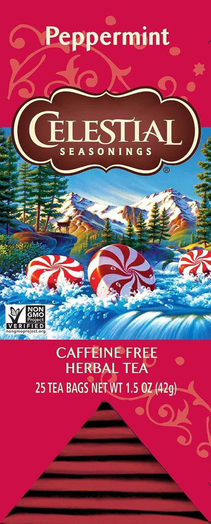 Celestial Seasonings Herbal Tea, Peppermint, 25 Count (Pack of 6)
